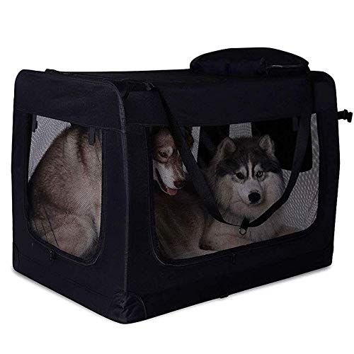 dibea Transportín para Perros Bolsa transportín para Perros Transportín Plegable Autobox Bolsa para Animales pequeños (90x61x65 cm (XXL), Negro)