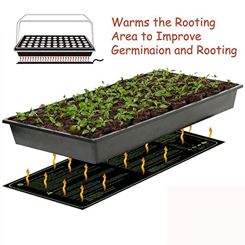 Dightyoho Alfombra Térmica para Cultivo de Plantas, Manta Calefactora de Semillas para Aumentar Éxito de Germinación, Tapete Calefactor para Terrarios Invernaderos (24x52cm, 18W)