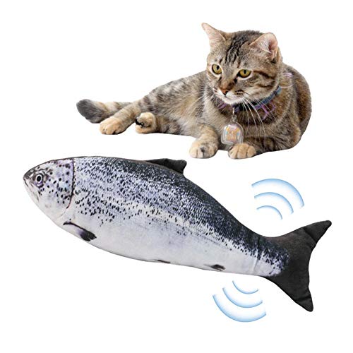 Dinapy Juguetes para Peces para Gatos, Pez Mullido simulado Catnip, Juguetes para Peces con mechas eléctricas, Juguete masticable Interactivo, Juguete Favorito para Mascotas Tales Gatitos Upgrade