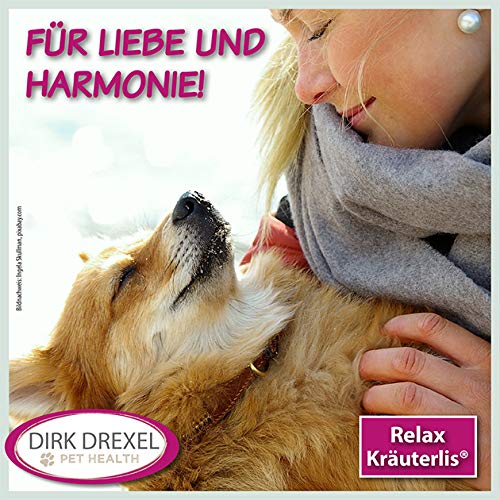 Dirk Drexel Relax herbal lis para perros 92g | Ansiedad y estrés con flores de Bach | Paz mental | Para la armonización