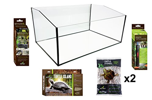 Diseño Planet Kit terrarios para Reptiles Tortuga acuático 60 x 40 x 28 cm