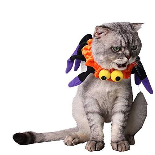 Disfraz De Mascota Halloween Con Cuello Araña Para Mascotas Con Bufanda De Spiderman Elizabeth Círculo Protector Cuello Gato Perro Decoración Divertida Cuello Mascota Cachorro Gato Accesorios Vestir