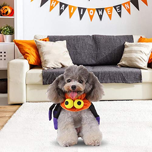 Disfraz De Mascota Halloween Con Cuello Araña Para Mascotas Con Bufanda De Spiderman Elizabeth Círculo Protector Cuello Gato Perro Decoración Divertida Cuello Mascota Cachorro Gato Accesorios Vestir