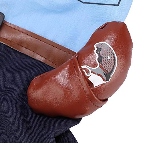 Disfraz de policía para Mascotas Disfraz de Perro Gato Mascota Halloween Navidad Cosplay Prop Vestir Ropa de Fiesta Patrón de Disfraz de Corredor Mascota Ambos pies Ropa de Carrera Loca(L)