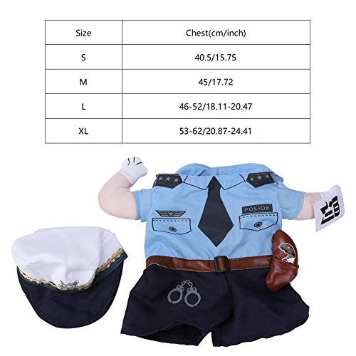 Disfraz de policía para Mascotas Disfraz de Perro Gato Mascota Halloween Navidad Cosplay Prop Vestir Ropa de Fiesta Patrón de Disfraz de Corredor Mascota Ambos pies Ropa de Carrera Loca(L)