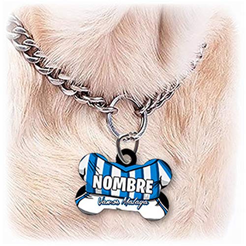 Diver Bebé Chapa para Perro para Fan del fútbol de málaga Personalizable con Nombre