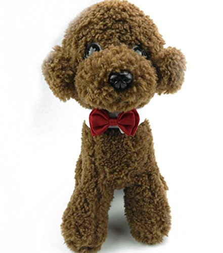 Diyafas 2 x Corbata de Mascota Collar Ajustable de Algodón Pajarita Roja Formal Bowknot para Pequeño Gato Perro Perrito