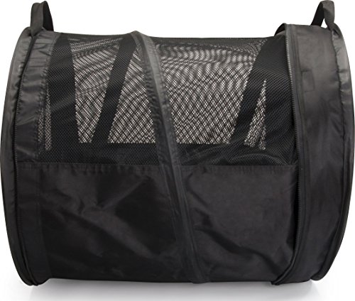 dobar 62400 Walky túnel – Enorme – Caja de Transporte para Mascotas en el Coche, Plegable Bolsa de Transporte para Varios Perros y Gatos, diámetro 60 x 120 cm, XXL, Negro