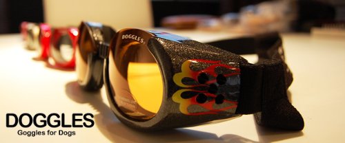 Doggles ILS - Marco de Llamas de Carreras (tamaño Mediano, Lentes Naranjas)