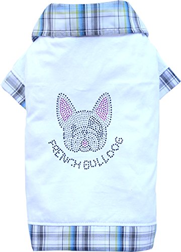 Doggy Dolly S025 Polo Camisa de Perros Bulldog francés, Color Blanco