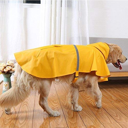 Ducomi neón – Impermeable Perro Talla pequeña, Mediana y Grande – Capa de Lluvia para Perros con Cierre de Velcro y Bolsillo – Abrigo con Banda Reflectante y Capucha Ajustable