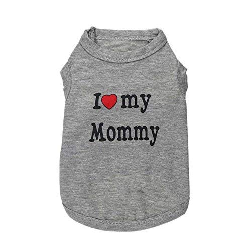 Ducomi® Pets Love - Camiseta para Perro y Gato de Algodón (M, I Love my Mommy)