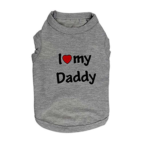 Ducomi® Pets Love - Camiseta para Perro y Gato de Algodón (XL, I Love my Daddy)