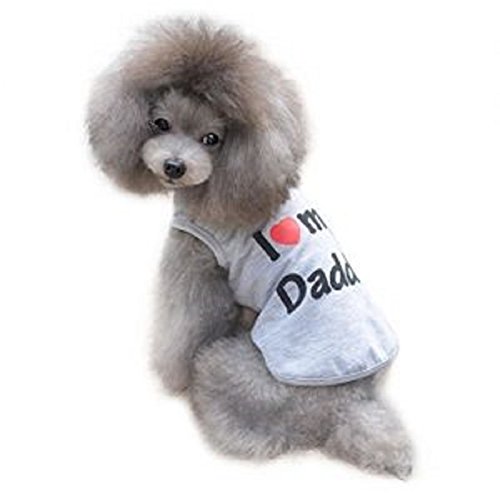 Ducomi® Pets Love - Camiseta para Perro y Gato de Algodón (XL, I Love my Daddy)