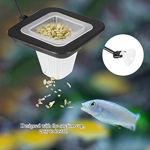 Duokon Alimentador de Peces Acuario Gusano Rojo Alimentador de alimentación Alimentador de Pescado con Embudo de plástico con Herramienta de alimentación con Ventosa