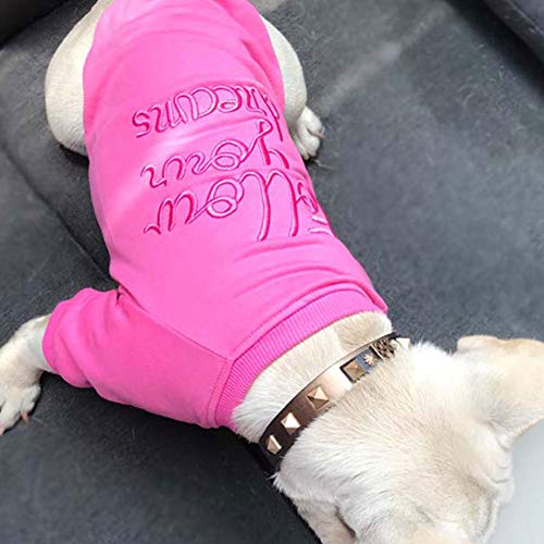 DXQDXQ Mascota Perro Otoño Invierno Ropa Algodón Disfraz for Mascotas Traje de Padre e Hijo a Rayas for Mujeres Mascotas Sudadera de Perro Gato for Perros Gatos Pequeños (Color : Pink, Size : XXXL)