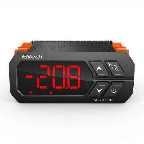 Elitech STC-1000/ STC-1000 X - Termostato con sonda, refrigeración y calefacción, termostato, terrario, reptil, colador, frigo, calentador de agua, acuario, regulador de temperatura, STC-1000X