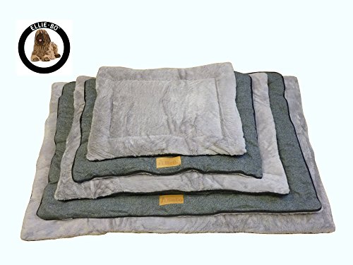 Ellie-Bo - Cama Reversible de Tweed y Piel sintética Gris para jaulas y jaulas de Perro XXL de 122 cm