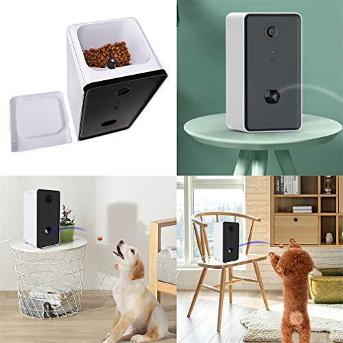 EMGOD Dog Treat Cámara Dispensador, Cámaras Pet para Perros Y Gatos, Control App WiFi Full HD De Vídeo con Audio De 2 Vías 165 ° Full-Sala De Visión Nocturna (Compatible con Alexa)