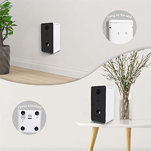 EMGOD Dog Treat Cámara Dispensador, Cámaras Pet para Perros Y Gatos, Control App WiFi Full HD De Vídeo con Audio De 2 Vías 165 ° Full-Sala De Visión Nocturna (Compatible con Alexa)