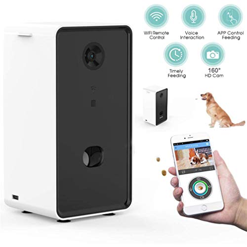 EMGOD Dog Treat Cámara Dispensador, Cámaras Pet para Perros Y Gatos, Control App WiFi Full HD De Vídeo con Audio De 2 Vías 165 ° Full-Sala De Visión Nocturna (Compatible con Alexa)