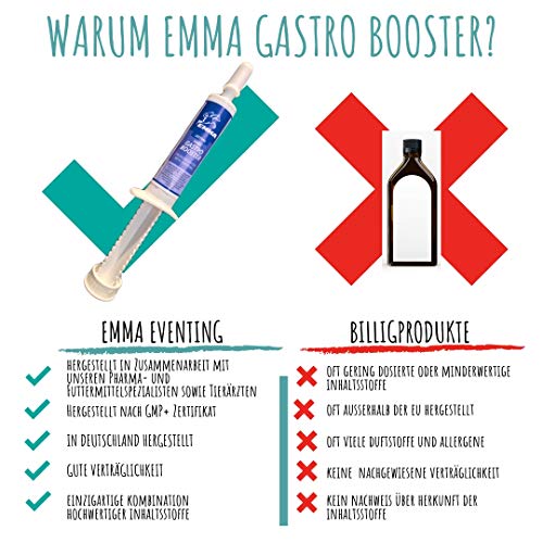 ♥EMMA Gastro Booster para caballos, alimento para caballos + levadura de cerveza, prebiótico I flora intestinal intacta, para energía Más vitaminas B, C, E, biotina, calcio, ácido fólico, zinc 1 pc