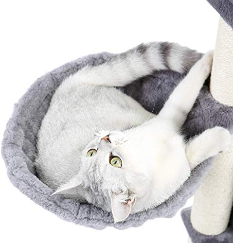 Eono by Amazon Árboles de Actividades para Gatos Adultos Escalador Sisal Cubierto Alfombras Rascadoras para Gato Felpa Casa Nido Plataforma Juguete Gatito Altura 106cm Gris