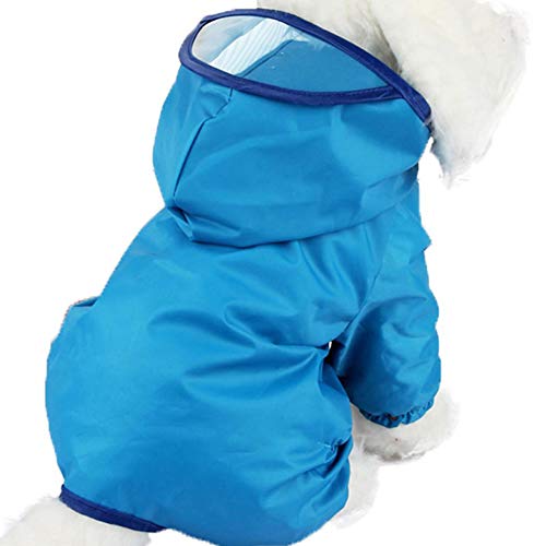 EQLEF Gabardina Perro 1pcs del Animal doméstico del Impermeable, Impermeable Capa del Perro del Perrito del caniche tintadas para Mascotas Impermeable Ropa de Vestir Ropa Impermeable Perro