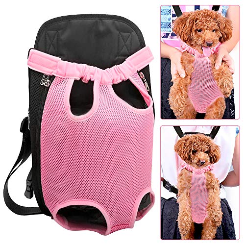 Ertisa Mochila del Perro, Bolso para Mascotas, Adjustable Bolsa Delantera Pet Front Cat Dog Carrier Backpack, Bolsa para Llevar y Transportar Gatos y Perros para Viajar/Senderismo/Camping, XL