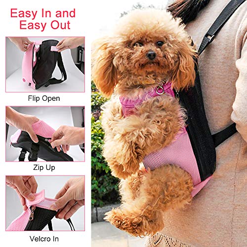 Ertisa Mochila del Perro, Bolso para Mascotas, Adjustable Bolsa Delantera Pet Front Cat Dog Carrier Backpack, Bolsa para Llevar y Transportar Gatos y Perros para Viajar/Senderismo/Camping, XL