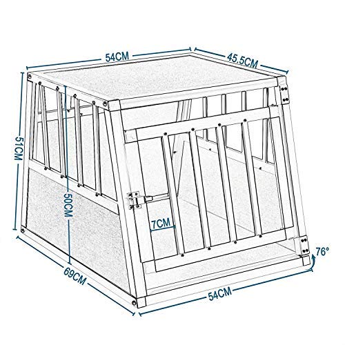 EUGAD Transportín de Aluminio para Perros Gatos Mascotas Jaula Transporte de Viaje para Mascotas Trapezoidal 1 Puerta Blanco 0056HT