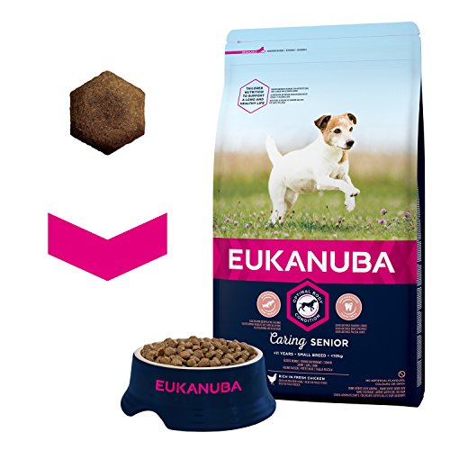 EUKANUBA Edad Avanzada con Necesidad de Cuidados Raza Pequeña rico en pollo fresco [3 kg]