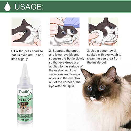 Eye Drops For Dogs, Tear Stain Remover For Dogs, Removedor De Manchas De Lágrimas Para Perros y Gato,Limpiador De Ojos Para Perros,Cuidado De Ojos Para Mascotas, Lubricante Suave Para Ojos Secos