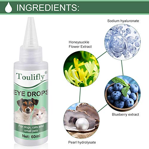 Eye Drops For Dogs, Tear Stain Remover For Dogs, Removedor De Manchas De Lágrimas Para Perros y Gato,Limpiador De Ojos Para Perros,Cuidado De Ojos Para Mascotas, Lubricante Suave Para Ojos Secos