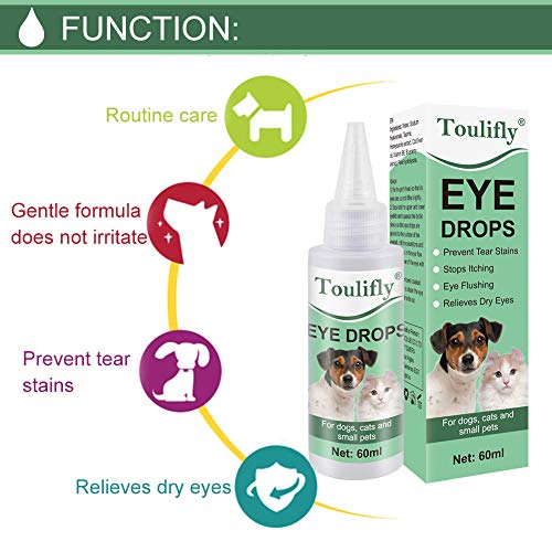 Eye Drops For Dogs, Tear Stain Remover For Dogs, Removedor De Manchas De Lágrimas Para Perros y Gato,Limpiador De Ojos Para Perros,Cuidado De Ojos Para Mascotas, Lubricante Suave Para Ojos Secos