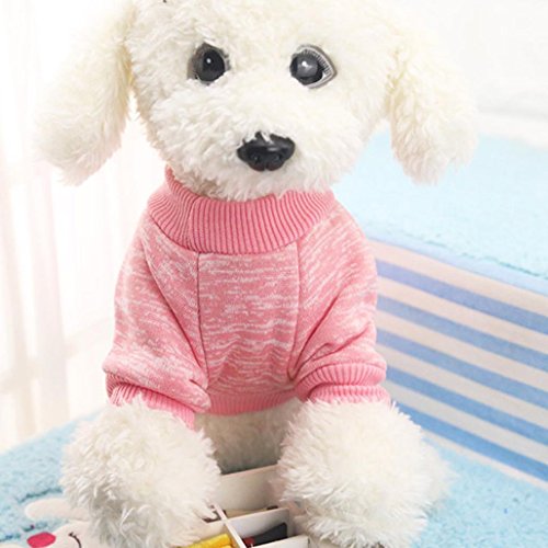 FAMILIZO Perros Ropa Invierno, Mascota Ropa Puppy Otoño Winter Invierno Pullover de alto grado Ropa (S, Rosa)