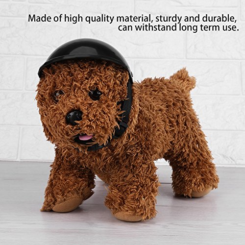 Fdit Casco de Perro Animal Doméstico Sombrero de Casquillo Casco Plástico de Motocicleta de ABS Sombrero de Casquillo Montar Caballo de ABS para Perro (Negro)