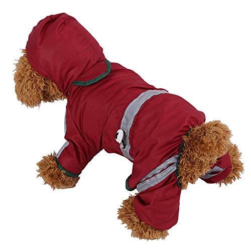 Fdit Impermeable para Perros de Mascota Chubasqueros para Medianas Perros con Capucha y Tiras Reflectoras Seguras(XXL)