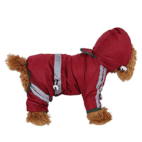 Fdit Impermeable para Perros de Mascota Chubasqueros para Medianas Perros con Capucha y Tiras Reflectoras Seguras(XXL)