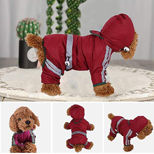 Fdit Impermeable para Perros de Mascota Chubasqueros para Medianas Perros con Capucha y Tiras Reflectoras Seguras(XXL)