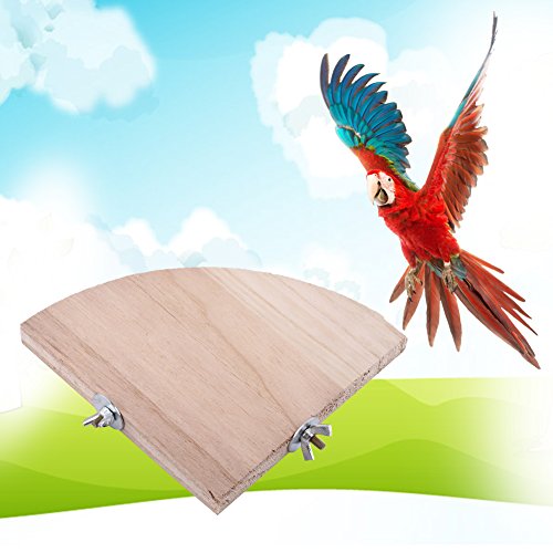 Fdit - Jaula de pájaros de madera con forma de abanico para perca, hámster, pequeño animal, juguete de Budgie