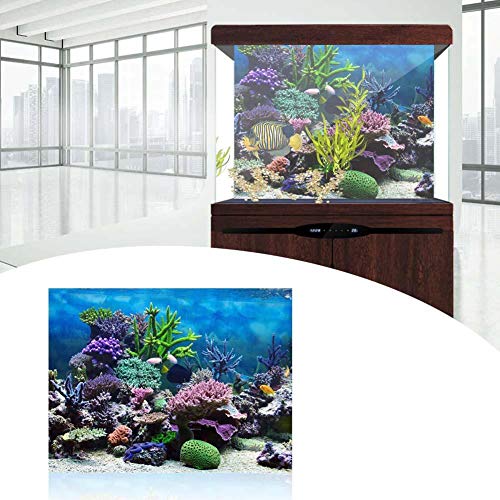 Fdit Póster de Fondo de Acuario con Fondo de PVC Adhesivo para decoración de arrecifes de Coral bajo el Agua