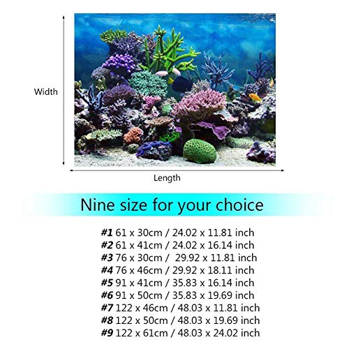 Fdit Póster de Fondo de Acuario con Fondo de PVC Adhesivo para decoración de arrecifes de Coral bajo el Agua