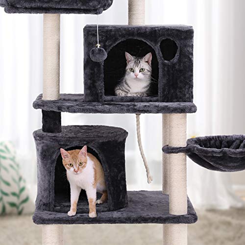 FEANDREA Árbol para Gatos, Rascador para Gatos con Postes Recubiertos de Sisal, Varias Plataformas, Centro de Actividades para Gatos PCT90G