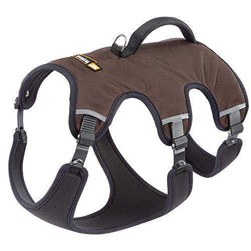 Ferplast Arnés ergonómico para Perros ERGOTREKKING P Large, 6 Cierres con microrregulación con Suave Acolchado, Reflectante, A: de 50 a 60 cm - B: de 70 a 80 cm - C: de 60 a 70 cm - L 28,5 cm Marrón