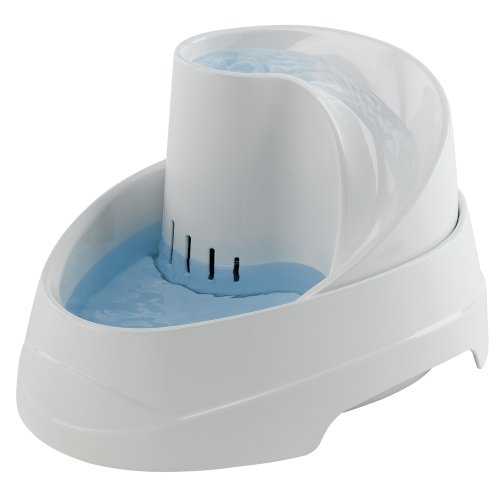 Ferplast Fuente automática para Gatos y Perros de Talla pequeña Vega, dispensador de 2 litros de Agua para Animales, Incluye Filtro de carbón Activo, 23,1 x 29,7 x h 16,2 cm Blanco