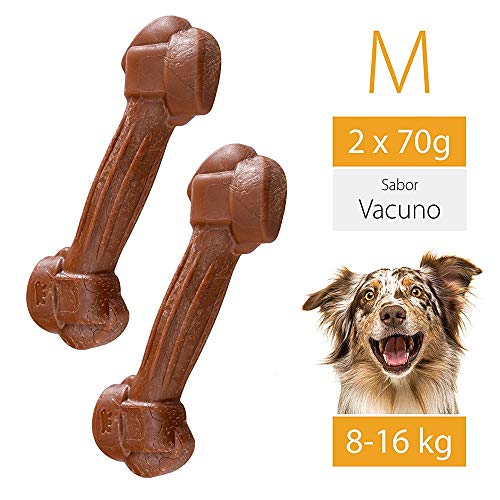 Ferplast Goodbite Natural M Juguete Hueso para La Higiene Oral, Sabor A Vacuno, Perro Medio (8-16 Kg), Natural, 2 Piezas De 70G 1 Unidad 147 g