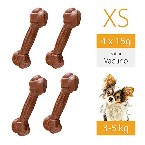 Ferplast Goodbite Natural XS Juguete Hueso para La Higiene Oral, Sabor A Vacuno, Perro Pequeño (3-5 Kg), Natural, 4 Piezas De 15G 1 Unidad 66 g