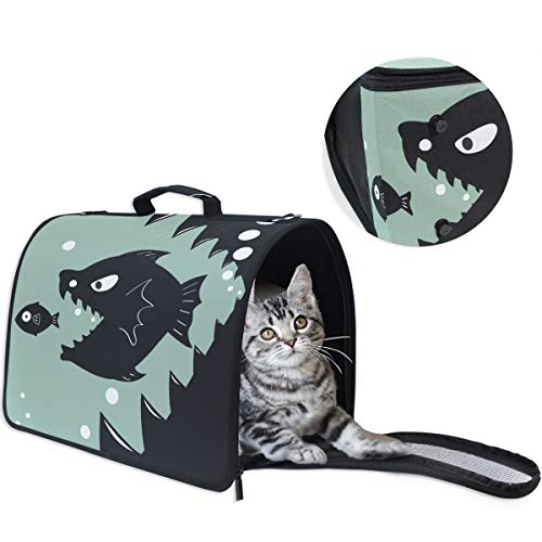 FFY Go Bolsa para Mascotas, para Gatos, Perros, Conejos, transportín Grande para Mascotas, cómoda, portátil, Plegable, Transpirable, diseño de Peces