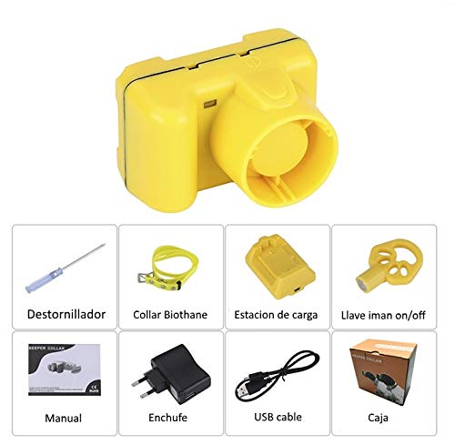 FilAnimal Minibeep Recargable Amarillo. Collar de Entrenamiento Beeper para Becada Sorda acústico, sonic-40. Equipo Profesional Caza.Regulable sin Mando. Nº1